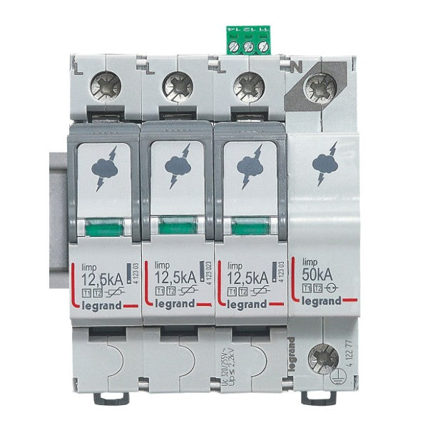 Катоден отводител T1+T2 12,5kA 3P+N - Legrand SPD 412277