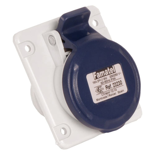Контакт панелен монтаж наклонен 2P+E 32A 230V IP54 - Famatel SpeedP...
