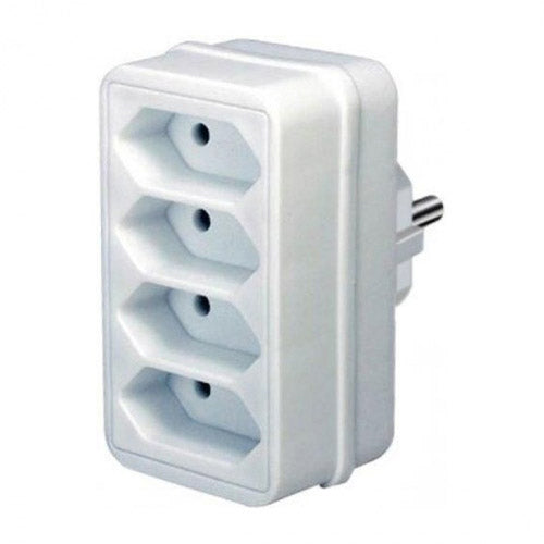 Адаптер за контакт 4x 2P Евро контакт Бял - Brennenstuhl Adapterste...