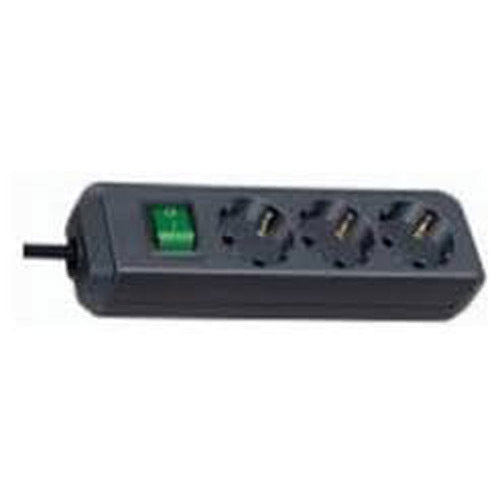 Разклонител 3x 2P+E Eco-line с ключ и кабел 1.5m Черен - Brennenstu...