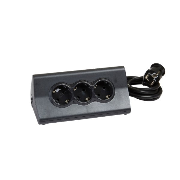 Разклонител 3 x 2P+E и 2 x USB с кабел 1.5 m и защита Черен - Legra...
