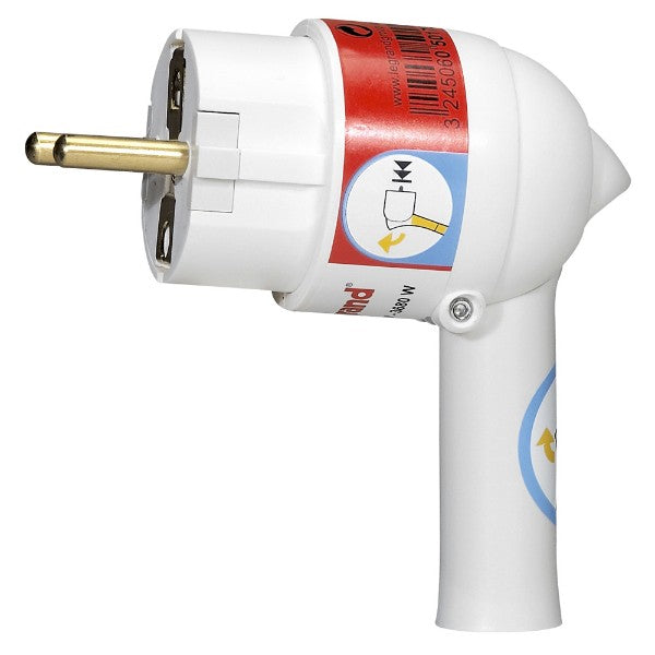 Щепсел 2P+E 16A с лесно изваждане и кабел на 90° Бял - Legrand Helium 50175