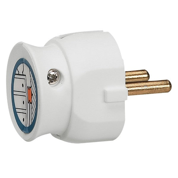 Щепсел 2P 16A мини с кабел на 90° Бял - Legrand Helium 50183