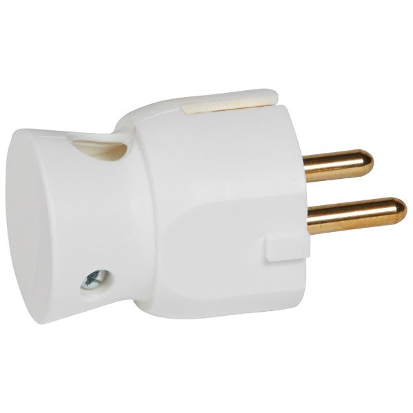 Щепсел 2P+E 16A с кабел на 90° Бял - Legrand Helium 50316