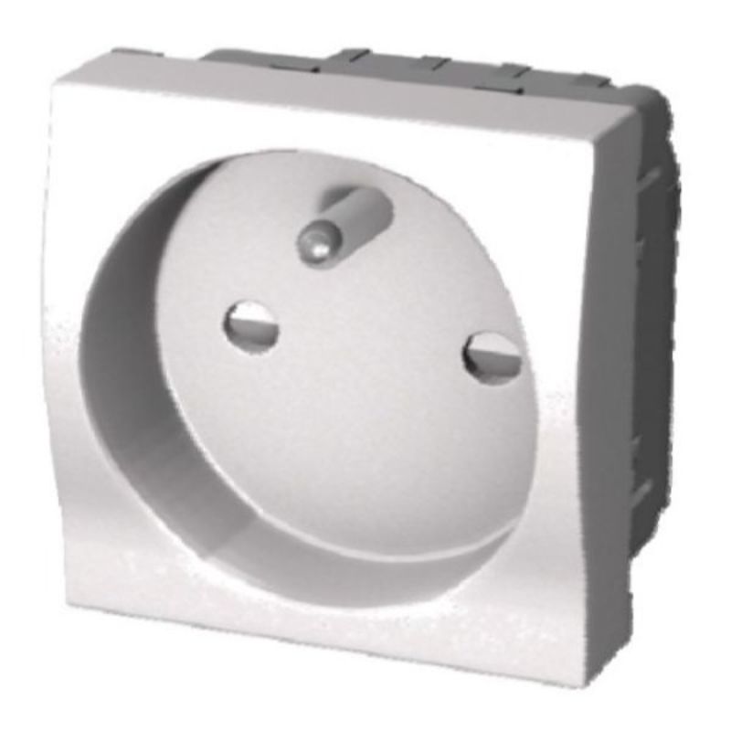 Контакт френски стандарт 2P+E 2М Бял - MMC Genesia 45 MG1PC