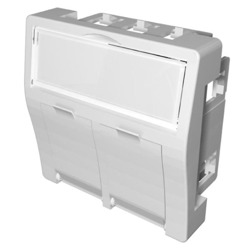 Розетка 2xRJ45 празна 2М Бял - MMC Genesia 45 MBC452C8