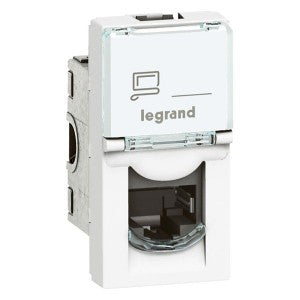 Розетка 1xRJ45 Cat. 5e UTP 1М Бял - Legrand Mosaic 45 76551