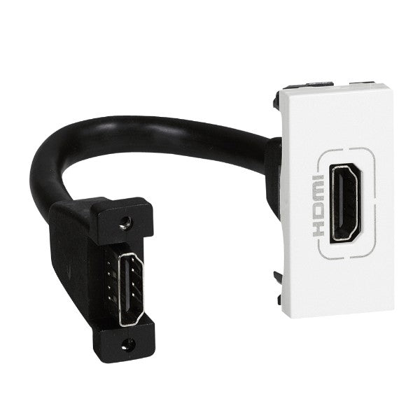 Розетка HDMI A с кабел 1M Бял - Legrand Mosaic 45 78778