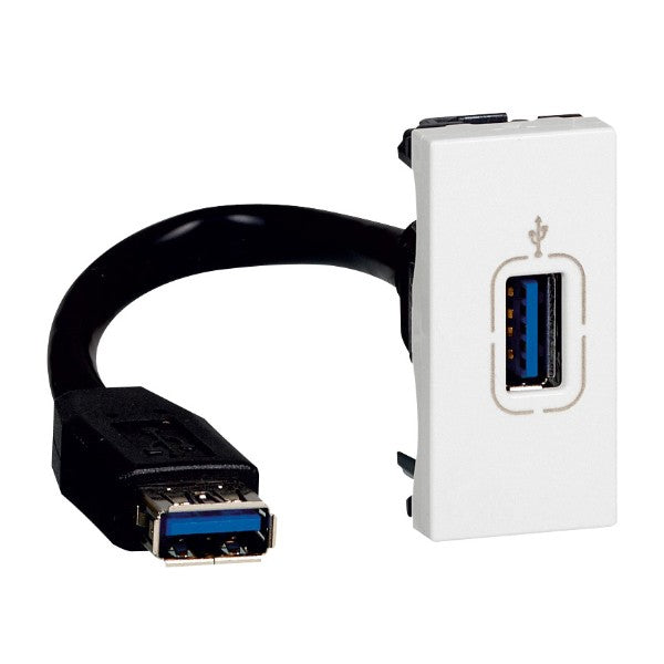 Розетка USB A с кабел 1M Бял - Legrand Mosaic 45 78746