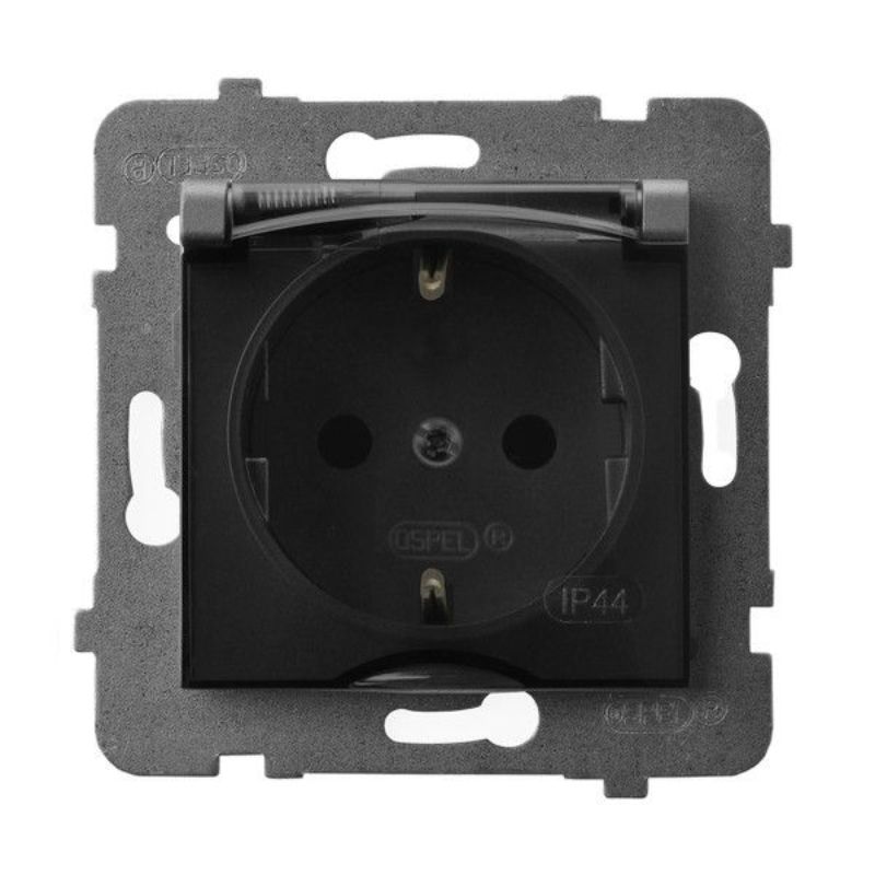Контакт шуко 2P+E IP44 Сив мат - OSPEL Aria GPH-1US/m/70/d