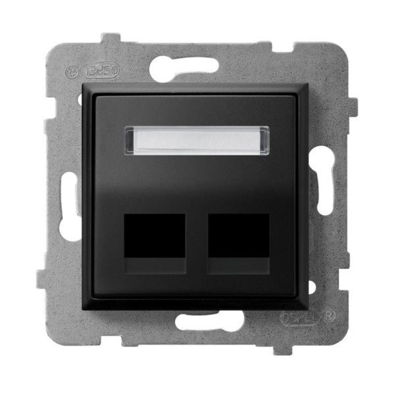 Розетка 2xRJ45 празна Черен - OSPEL Aria GPK-2US/p/33