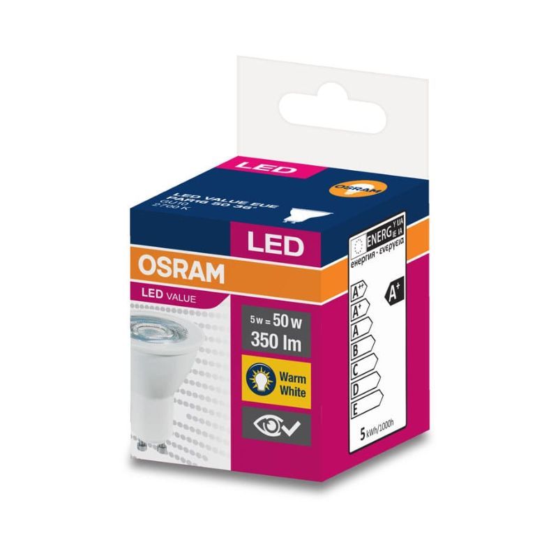LED Лампа 5W 350lm 2700K FR 50 - OSRAM PAR16 GU10 LED198586