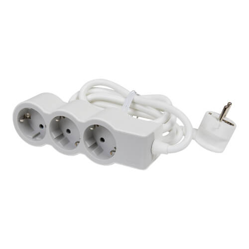 Разклонител 3x 2P+E Шуко, с кабел 5m, цвят Бял - Legrand Standart 6...