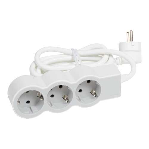 Разклонител 3x 2P+E Шуко, с кабел 5m, цвят Бял - Legrand Standart 694567