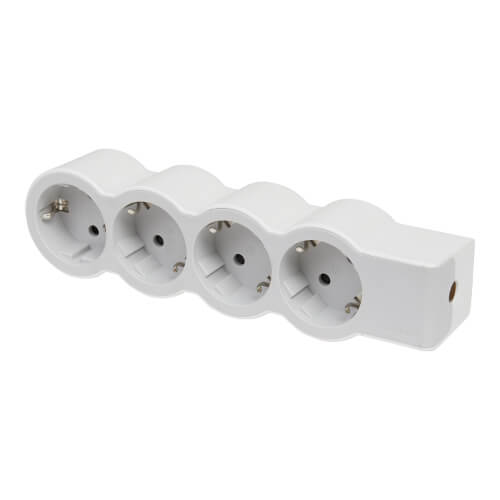 Разклонител 4x 2P+E Шуко, без кабел, цвят Бял - Legrand Standart 69...
