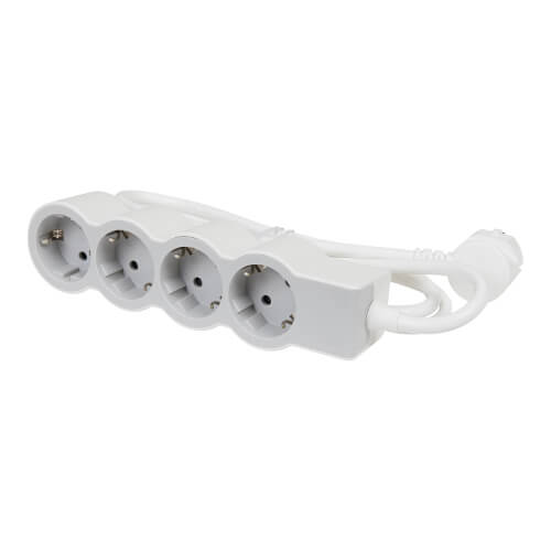 Разклонител 4x 2P+E Шуко, с кабел 5m, цвят Бял - Legrand Standart 6...