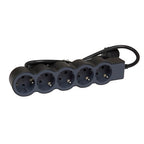 Разклонител 5x 2P+E Шуко, с кабел 1.5m, цвят Черен - Legrand Standart 694556