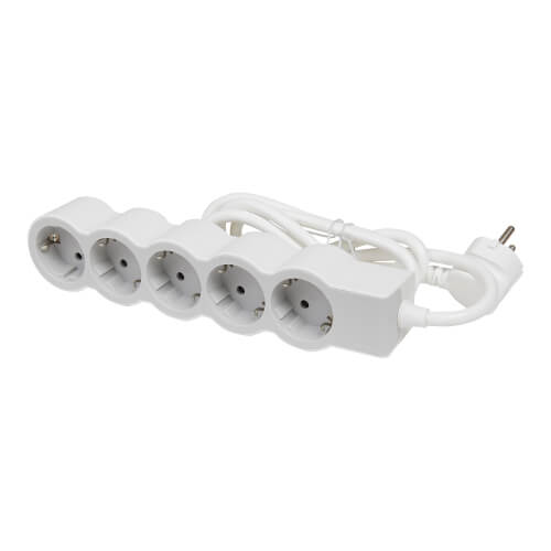 Разклонител 5x 2P+E Шуко, с кабел 5m, цвят Бял - Legrand Standart 694571