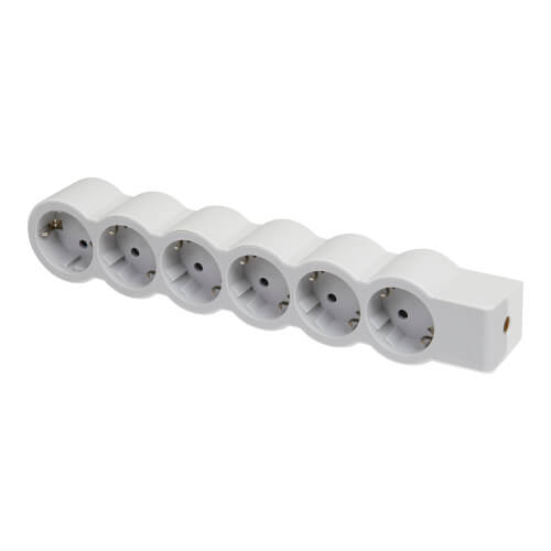 Разклонител 6x 2P+E Шуко, без кабел, цвят Бял - Legrand Standart 69...