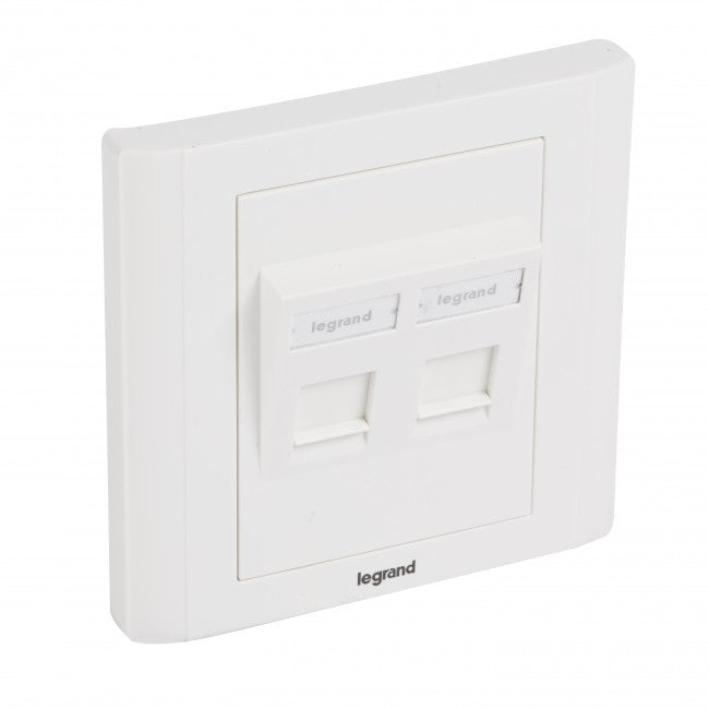 Розетка 2ХRJ45 празна FM наклонена - Legrand Linkeo C 632797