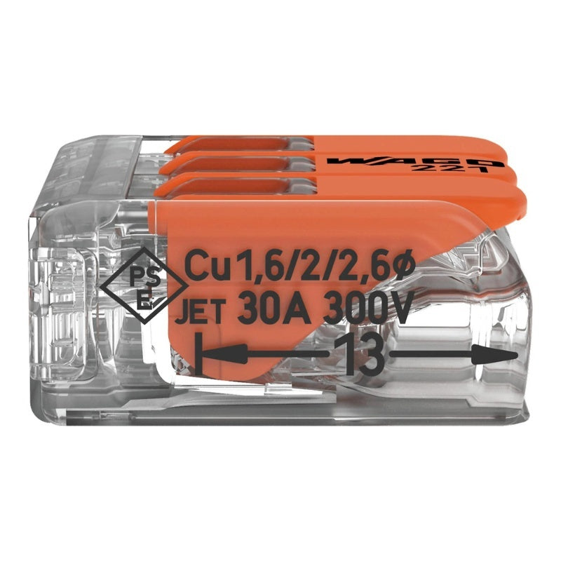 Бърза връзка Compact, за всички видове проводници от 0,5 до 6 mm²...