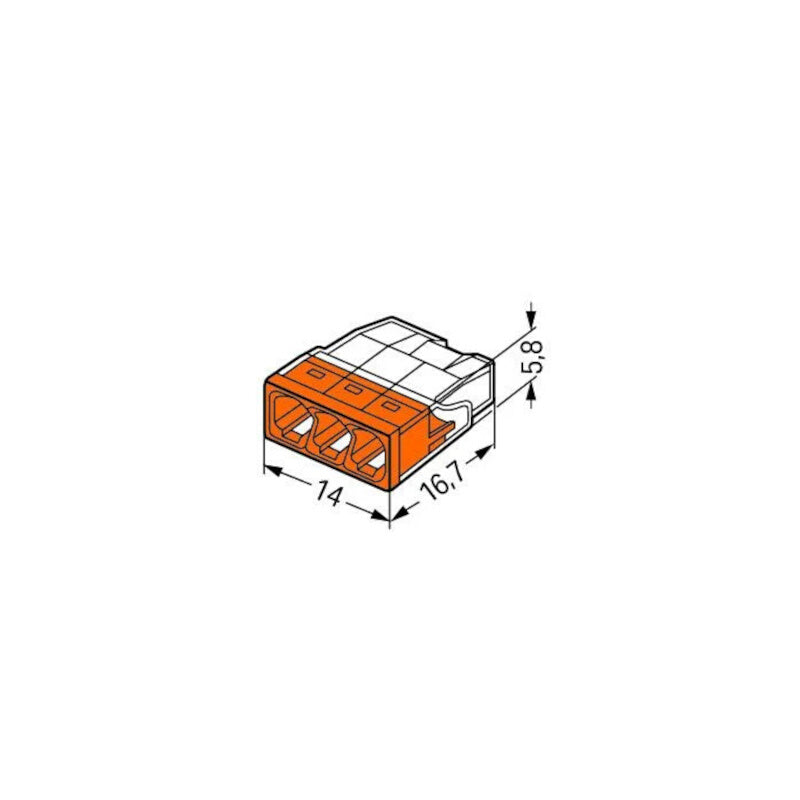 Бърза връзка Compact, за твърд проводник от 0,5 до 2,5 mm² - 3-ка...