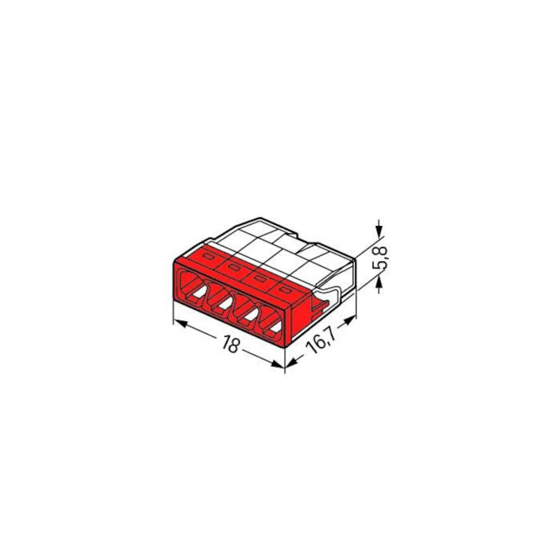 Бърза връзка Compact, за твърд проводник от 0,5 до 2,5 mm² - 4-ка...
