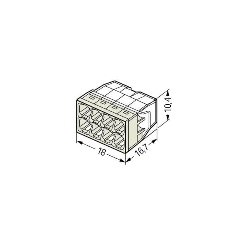 Бърза връзка Compact, за твърд проводник от 0,5 до 2,5 mm² - 8-ца...