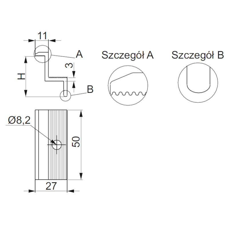 Краен държач за панел BUF35 - BAKS BA897335