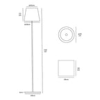 Свободно стояща преносима и презареждаща се LED лампа, 6x2200mA с литиеви батерии, 10W, 3000Κ, 530lm, CRI>83, IP54, ø28x150cm, цвят бял - VK LED  VK/03209/W/W 61171-240694