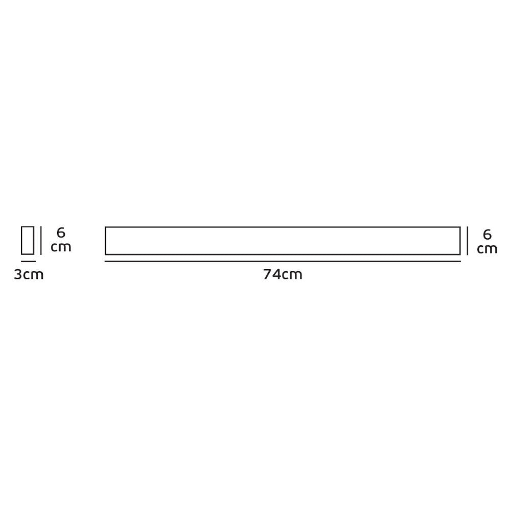 Линеен модул-опалов разсейвател, за монтаж на магнитна шина 18W 2527lm 4000K 110°, CRI>90, дължина 74cm - VK LED VK/04207TR/C/LIN74/B 71164-042721