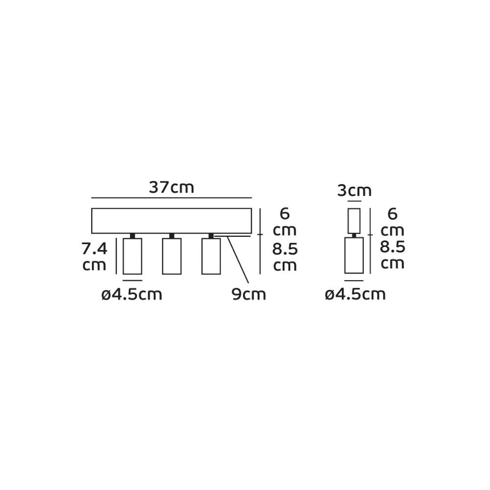 3бр. прожектор с една основа, за монтаж на магнитна шина 21W 1100lm 4000K 24°, CRI>90 - VK LED VK/04208TR/C/SP/3/B 71164-049721