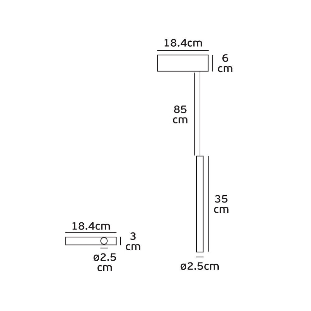 Висящ осветител, за монтаж на магнитна шина 3W 92lm 4000K 15°, CRI>90 - VK LED VK/04210TR/C/PE/B 71164-050721