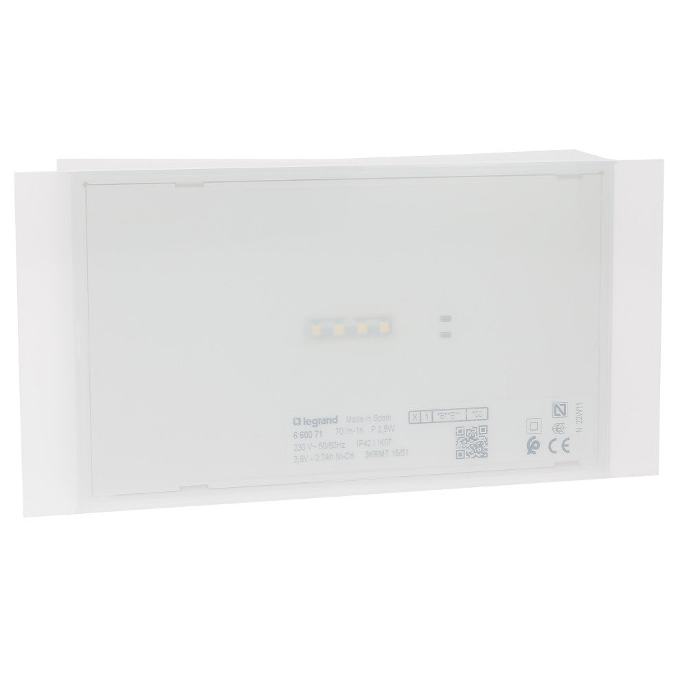 Авариен / евакуационен осветител 100lm 3h IP42 IK07 M / NM AT 202x104x40mm - Legrand X-light 180 660141