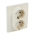 Контакт шуко двоен с рамка 2P+E 16A 250V Крем /блистер/ - Legrand N...