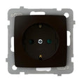 Контакт Шуко 16А детска защита Шоколад - OSPEL Karo GP-1SSP/m/40