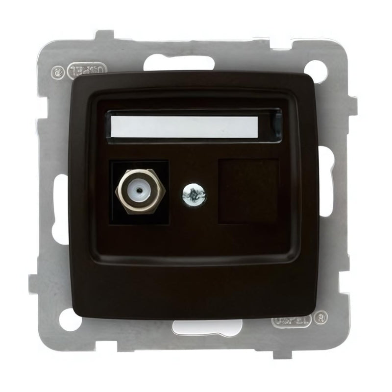 TV Розетка F конектор Шоколад - OSPEL Karo GPA-1SF/m/40