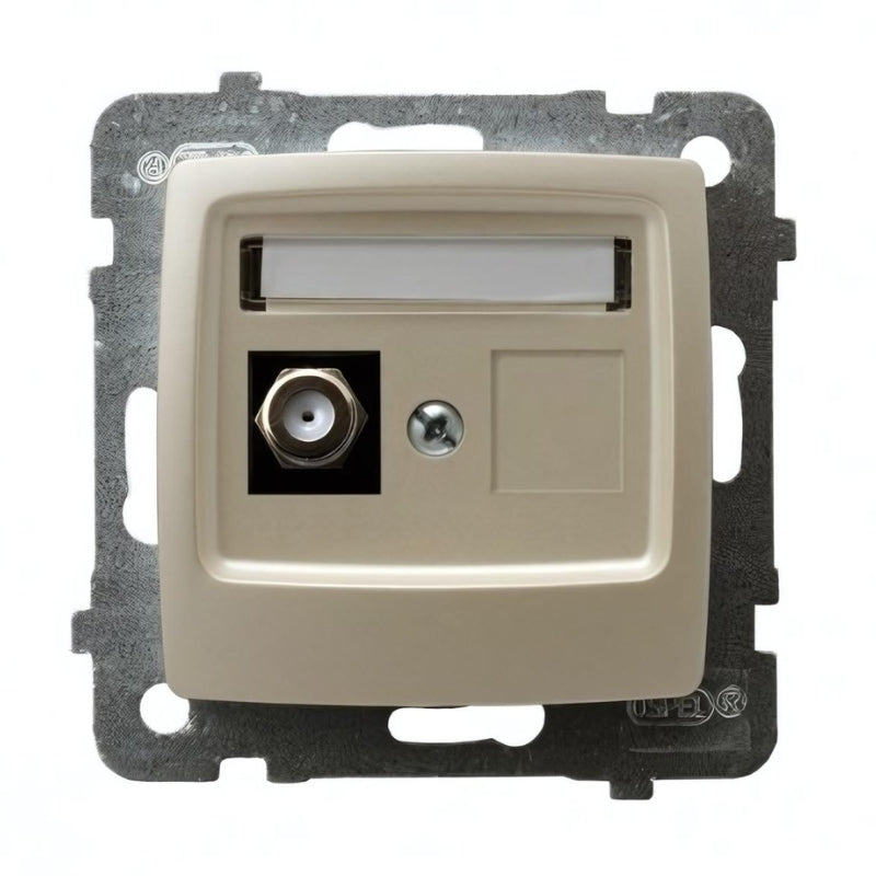 TV Розетка F конектор Крем перла - OSPEL Karo GPA-1SF/m/42
