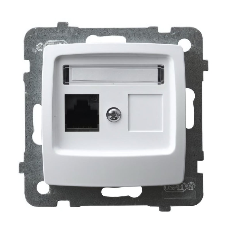 Розетка RJ45 UTP cat.5 Бял - OSPEL Karo GPK-1S/K/m/00