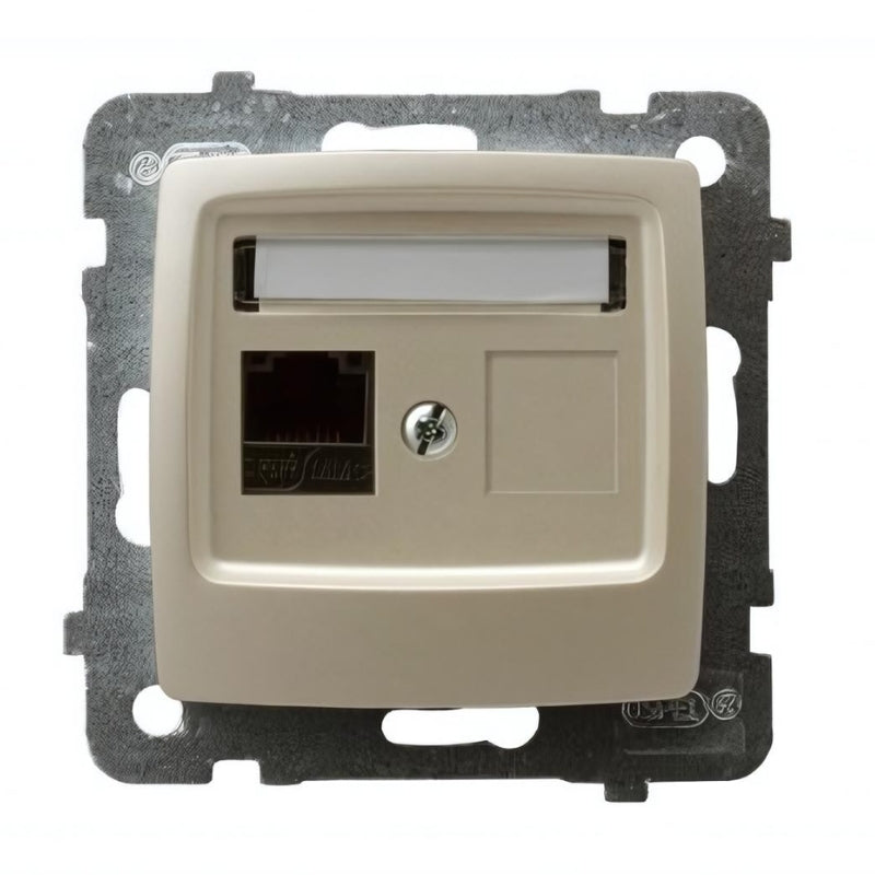 Розетка RJ45 UTP cat.5 Крем перла - OSPEL Karo GPK-1S/K/m/42