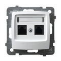 Розетка 2x RJ45 UTP cat.5 Бял - OSPEL Karo GPK-2S/K/m/00