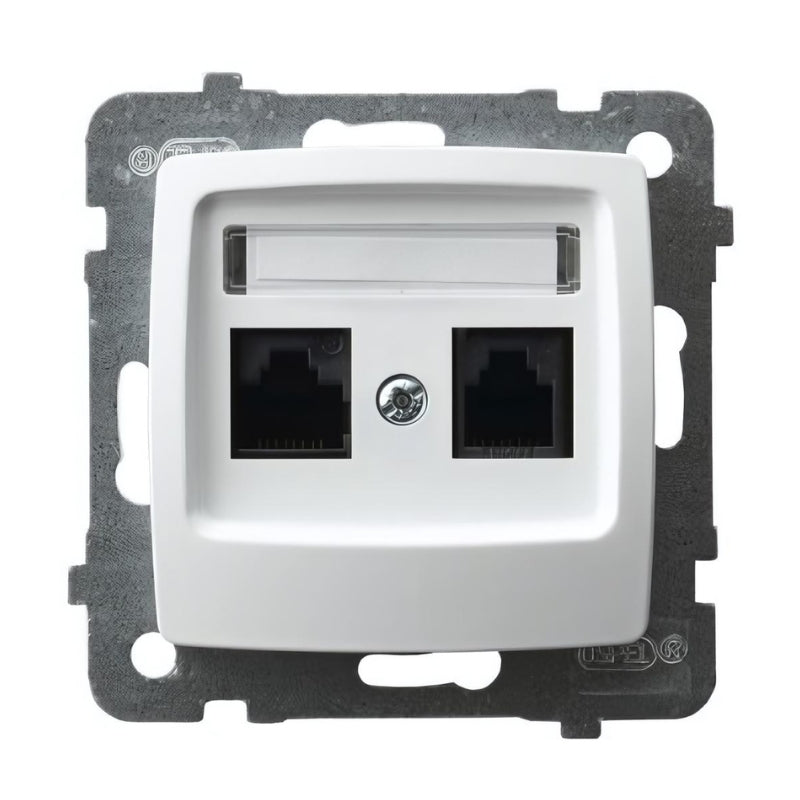Розетка 2x RJ45 UTP cat.5 Бял - OSPEL Karo GPK-2S/K/m/00