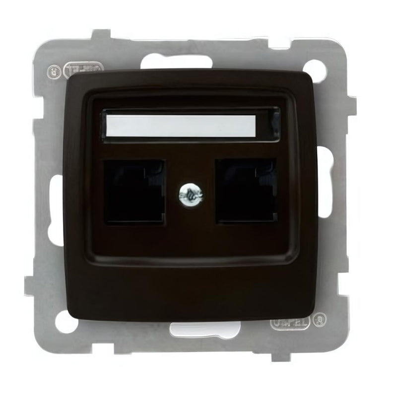 Розетка 2x RJ45 UTP cat.5 Шоколад - OSPEL Karo GPK-2S/K/m/40