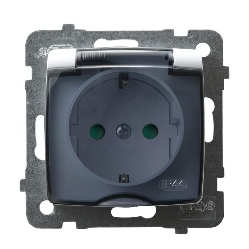 Контакт Шуко 16А детска защита IP44 Бял - OSPEL Karo GPH-1SSP/m/00/d