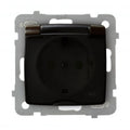 Контакт Шуко 16А детска защита IP44 Шоколад - OSPEL Karo GPH-1SSP/m...