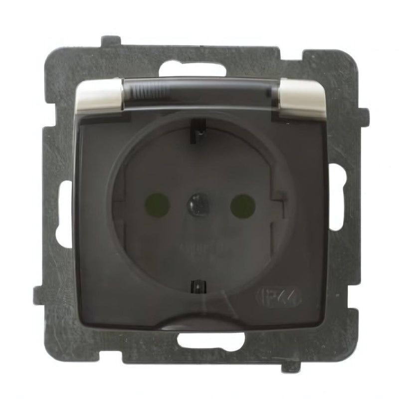 Контакт Шуко 16А детска защита IP44 Крем перла - OSPEL Karo GPH-1SS...