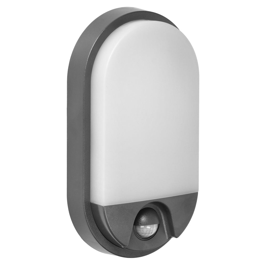 LED аплик-овал, с PIR, 10W 800lm 4000K, Ra>80, IP54, сив - ORNO NEFRYT AD-OP-6110GLPMR4