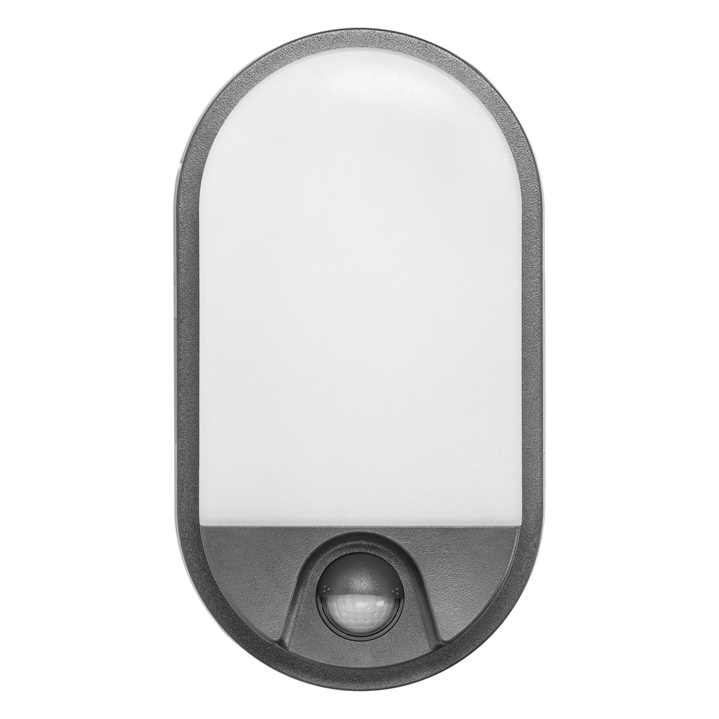 LED аплик-овал, с PIR, 10W 800lm 4000K, Ra>80, IP54, сив - ORNO NEFRYT AD-OP-6110GLPMR4