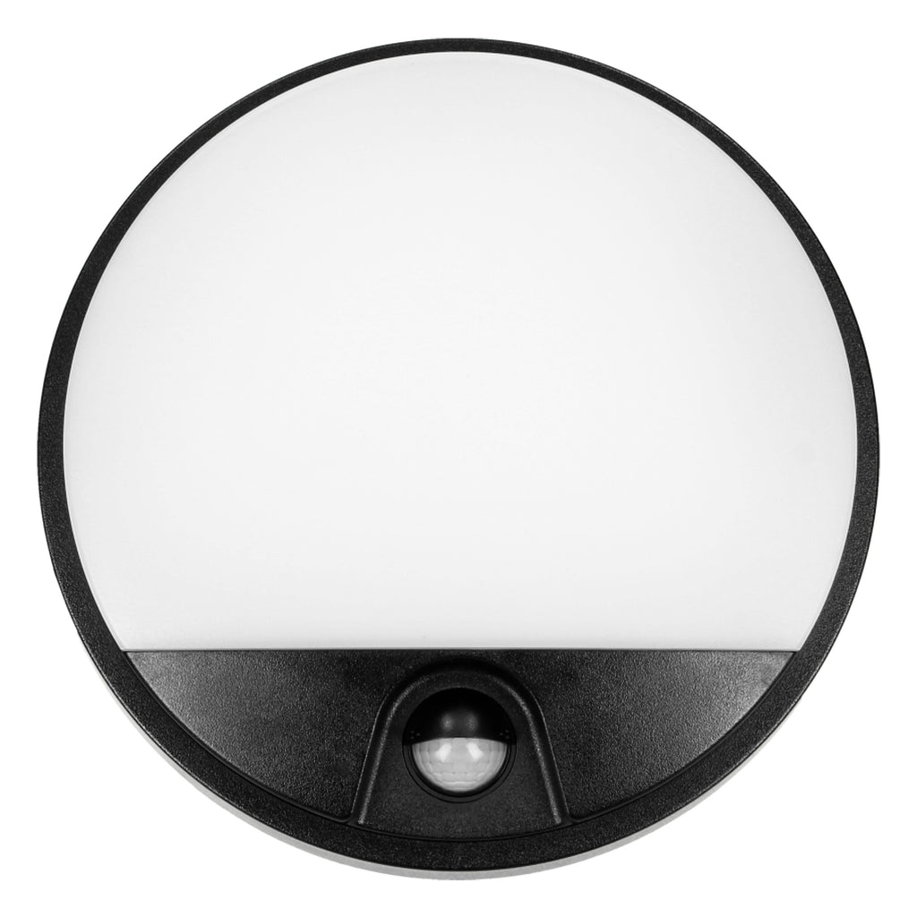 LED декоративен аплик, с PIR, 10W 800lm 4000K, Ra>80, IP54, черен - ORNO AGAT AD-OP-6111BLPMR4