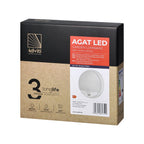 LED декоративен аплик, с PIR, 10W 800lm 4000K, Ra>80, IP54, бял - ORNO AGAT AD-OP-6111WLPMR4